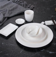 Bộ chén đĩa nhà hàng cao cấp sứ trắng