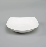 Đĩa vuông sâu lòng trắng sứ