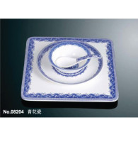 Bộ bát sứ cao cấp tráng men lam trắng MS08204