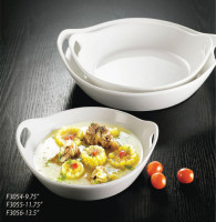 Dĩa nướng bằng sứ hình tròn có tay cầm